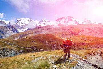 Fototapeta premium hiker in the mountains