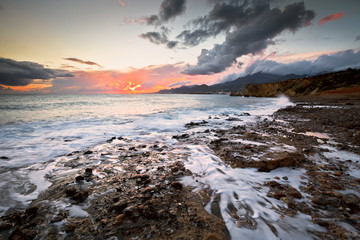 Coastline near village of Mkrygialos in the south eastern Crete, Greece.