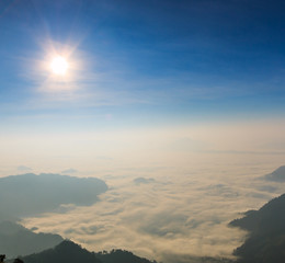 Sunrise view at Phu Chi Fa in Chiangrai province of Thailand