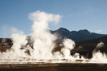 Fototapeta premium El Tatio Geyser Field at Dawn - Chile