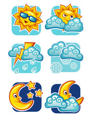 Weather forecast icons set