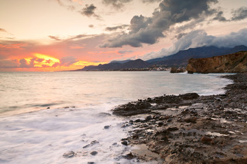 Coastline near village of Mkrygialos in the south eastern Crete, Greece.
