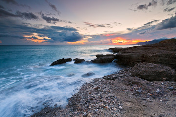 Coastline near village of Mkrygialos in the south eastern Crete, Greece.