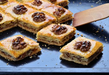 Baklava with walnut.