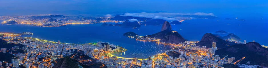 Acrylic prints Brasil Rio De Janeiro city at twilight