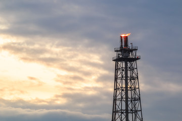 Stack at oil refinery