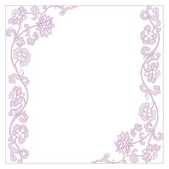 Vintage floral vector frame