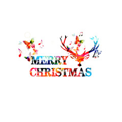 Colorful Merry Christmas inscription