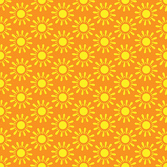 Cute seamless vector pattern of sun