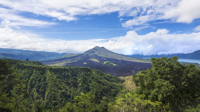 View of Mount Batur volcano in Bali, Indonesia.