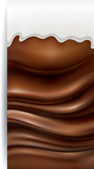 milk splash on chocolate background