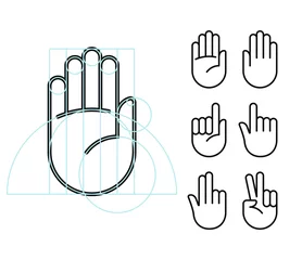 Fotobehang Hand gesture icons © sudowoodo