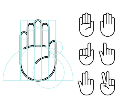 Hand gesture icons
