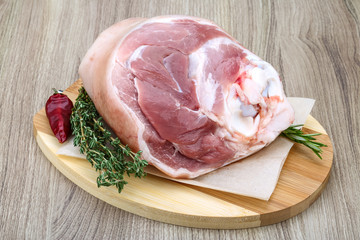 Raw pork knuckle