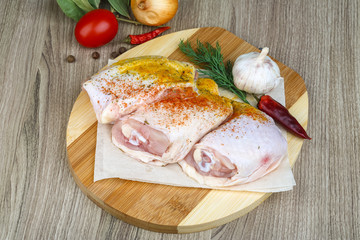Raw chicken thighs