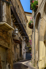 Ancient street of Altomonte, Italy.