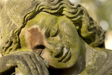 Fototapeta na wymiar Historic Angel from the old Prague Cemetery, Czech Republic