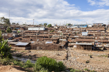 Kibera slum, the largest urban slum in Africa