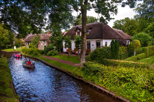 Along the Canal. Giethoorn. Netherland