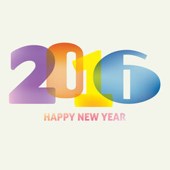 New Year card with typography '2016' on light background © Sozh