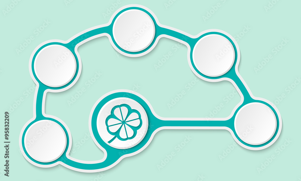 Poster vector circular text boxes for your text and cloverleaf