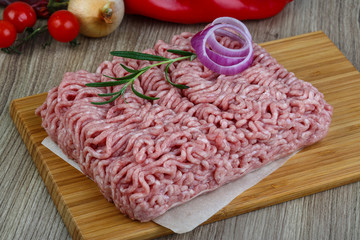 Raw minced pork meat