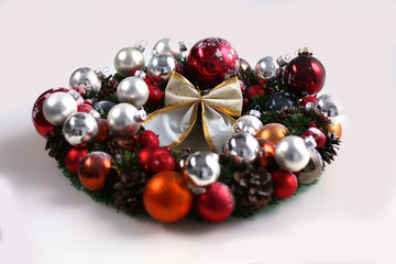 Advent Christmas wreath on door decoration