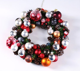 Advent Christmas wreath on door decoration