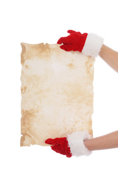 femme tenant parchemin de No&euml;l