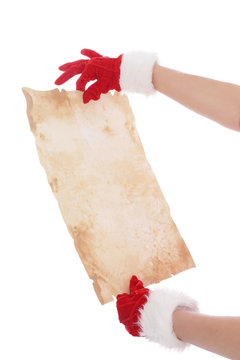 femme tenant parchemin de No&euml;l