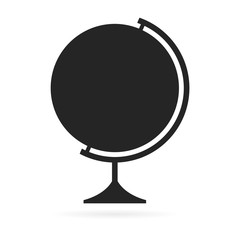 Globe icon with long shadow