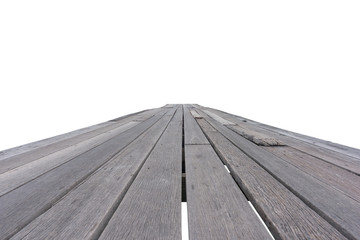 Wooden bridge isolated on white background