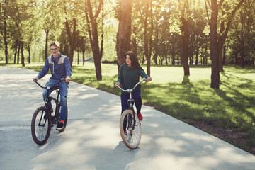 Modern young couple relaxing outdoors