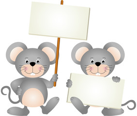 Mouses with signboards