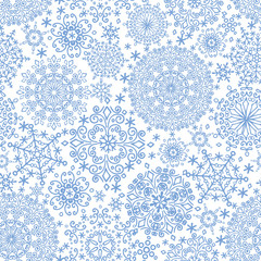 Snowflakes seamless pattern.Winter crystal