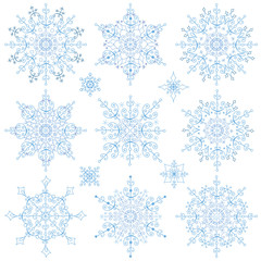 Snowflakes set.Christmas,New year,Winter lace mandala