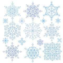 Snowflakes set.Christmas,New year,Winter lace rosettes