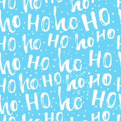 Let it snow - winter card with white snow and hand lettering at blue background. Vector Christmas card with modern calligraphy