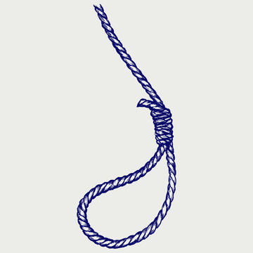 Classic loop knot. Doodle style