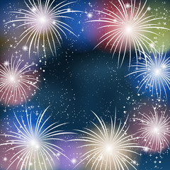 Fototapeta premium Fireworks colorful background.