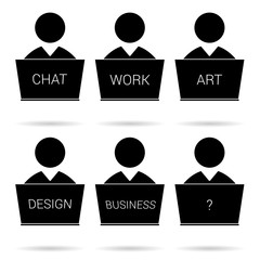 people icon work vector silhouette