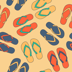 beach slippers colorful seamless background