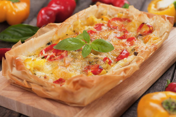 Phyllo pastry pizza