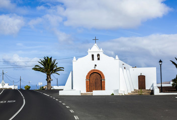 Spain Canary Islands Lanzarote pretty whitewashed chapel © travelview