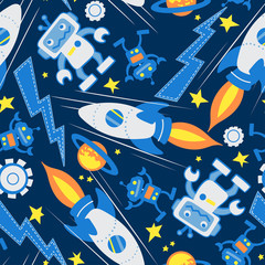 Space robot seamless pattern in space