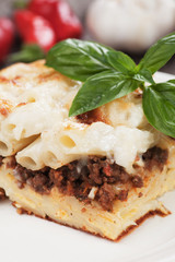 Pasticcio with ground beef and bechamel sauce