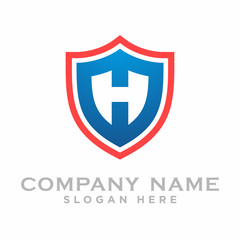 Initial H shield protection vector logo icon