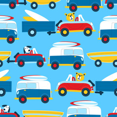 Travel to the beach seamless pattern