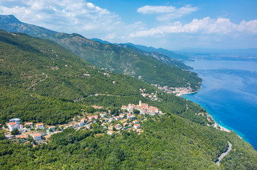 Fototapeta na wymiar Aerial view on the bay Italy