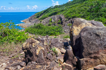 Beautiful blue sky and emerald sea at Tachai Island, Phuket, Thailand
